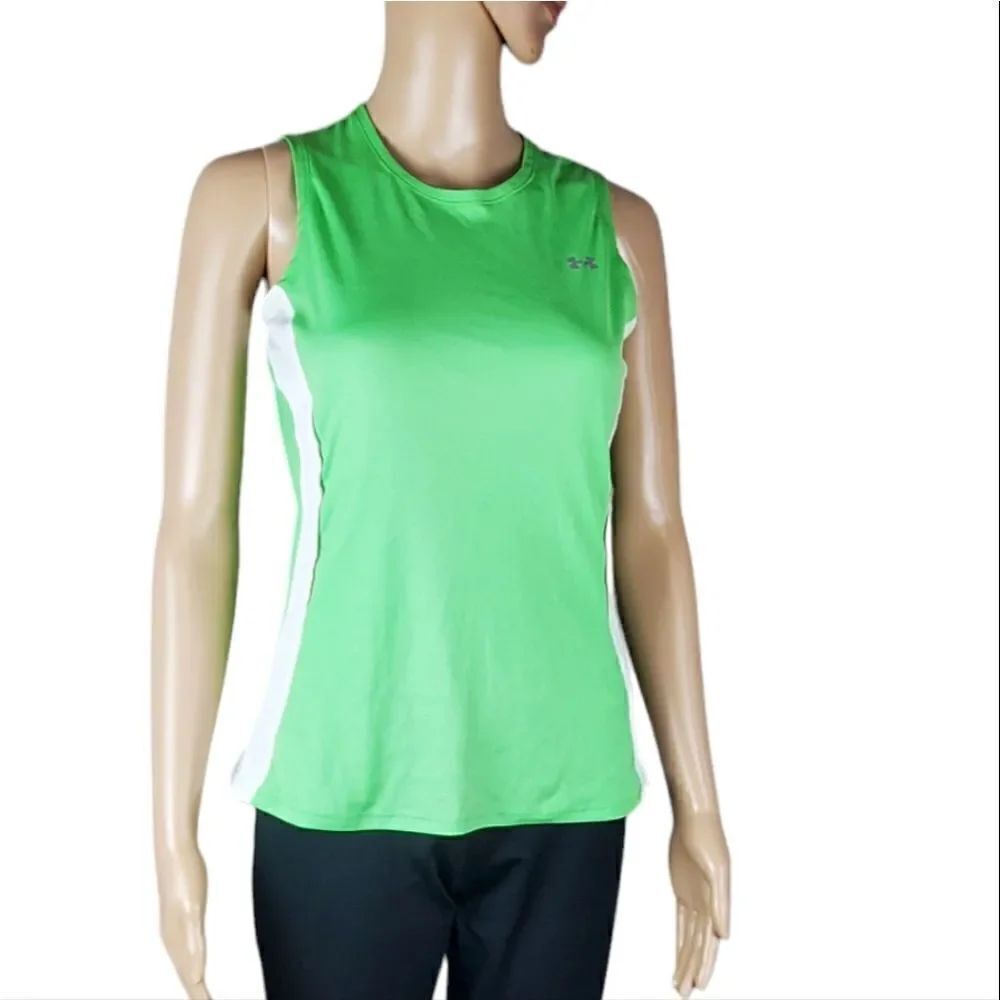 Adidas Green & White Athletic Tank Top